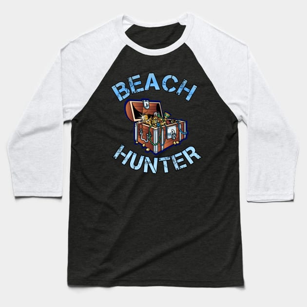 Metal detecting beach Hunter Baseball T-Shirt by Coreoceanart